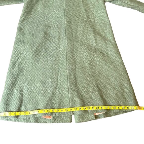 Rare Vintage 1950s - 60s  Bettyjean Green Swing Coat Real Fur Collar SZ. 8 MCM - Picture 11 of 16